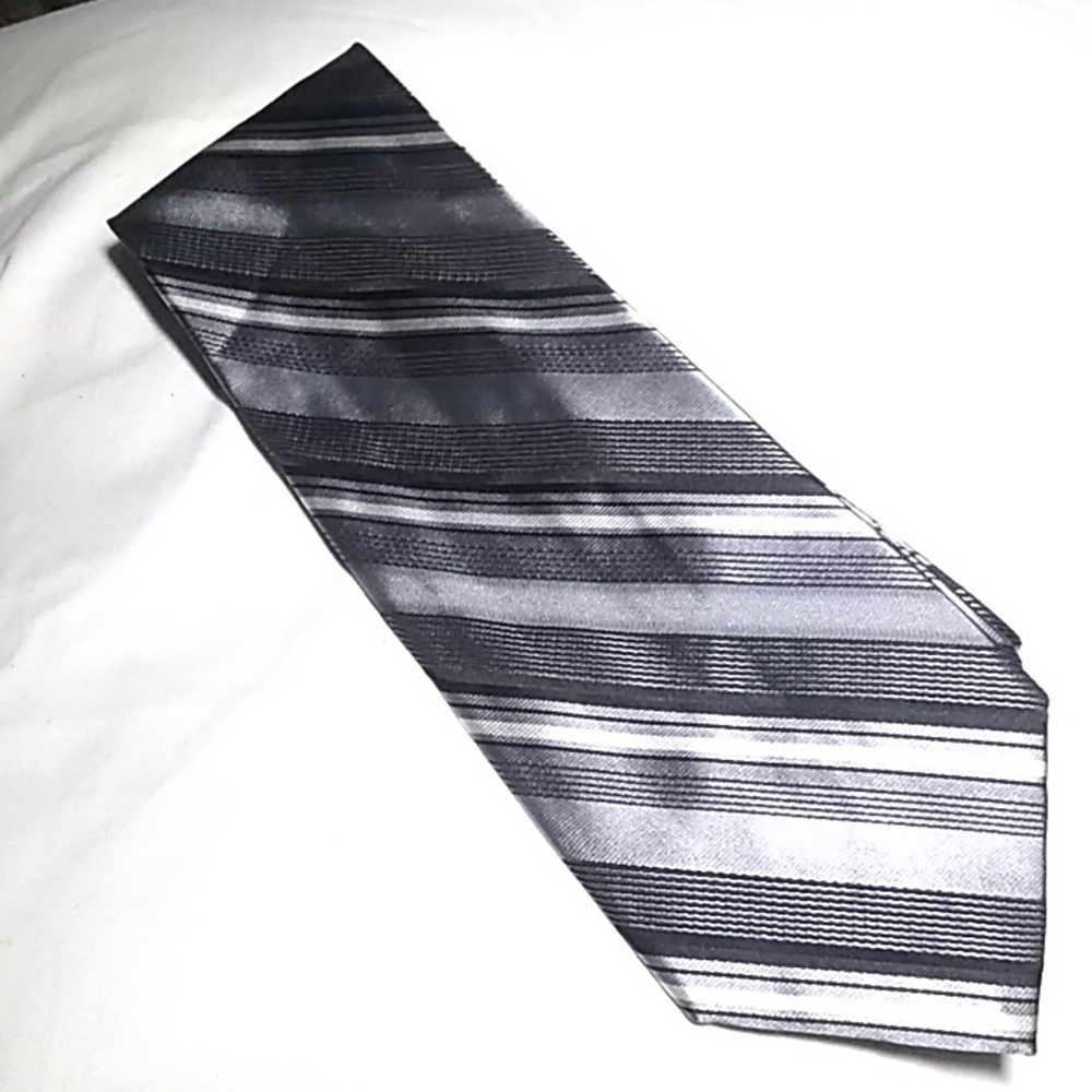 silver striped tie